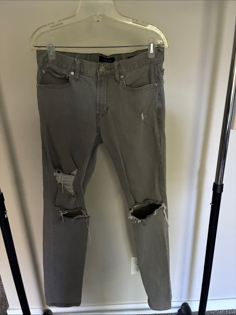 PacSun Men's Skinny Distressed Gray Jeans